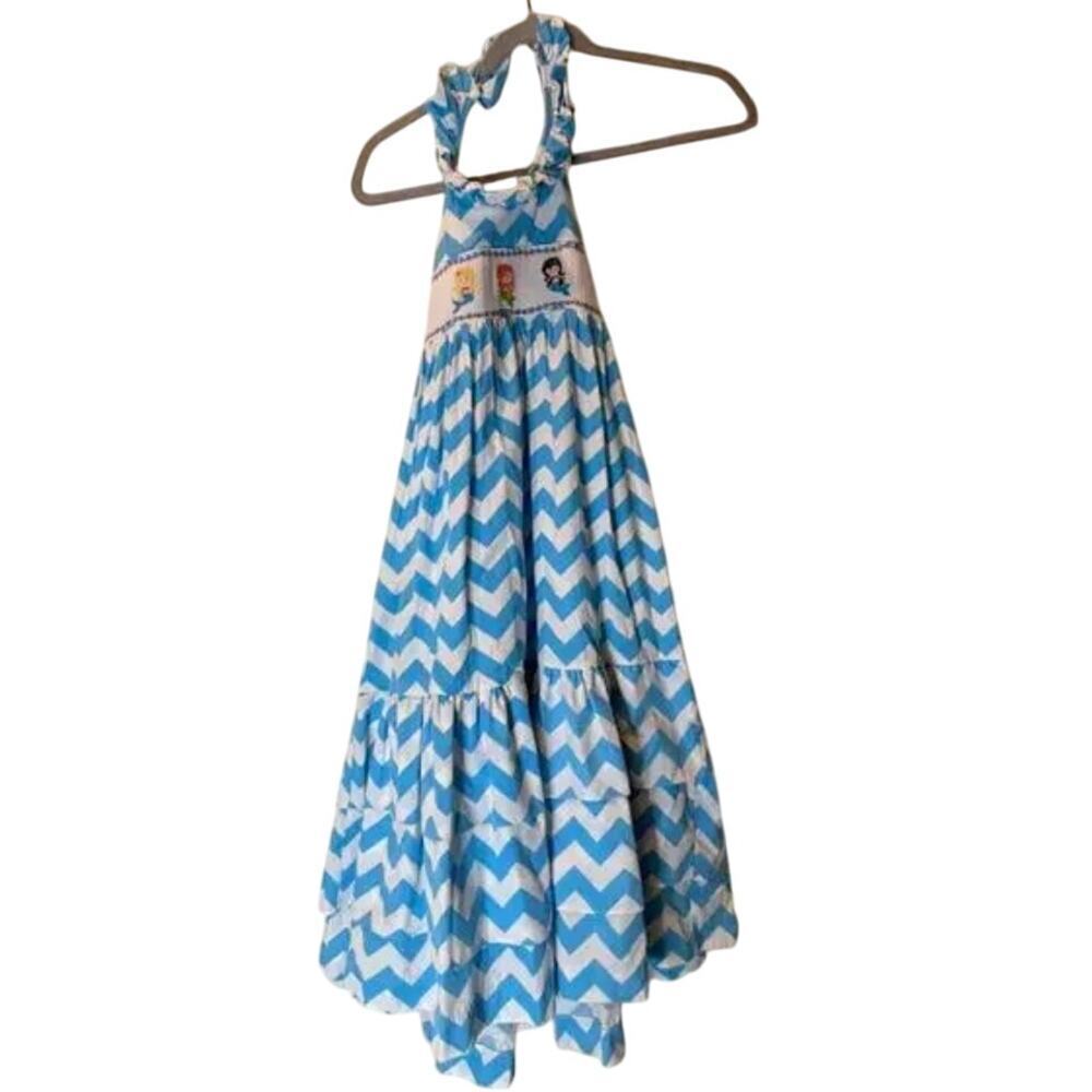 Surcie Smocked Chevron Mermaid Dress